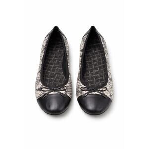 Vionic Orthotic Ballet Flats Women’s 7.5 Snake Print Black Cap Toe Comfort Shoes